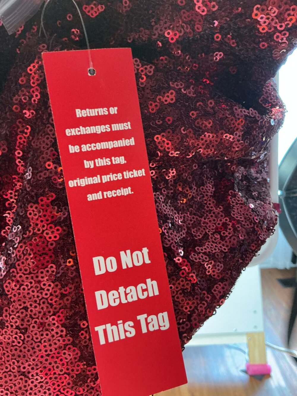 B. Smart Burgundy Sequin Formal Gown Size 5/6 NWT With Matching Face Mask - Picture 9 of 14